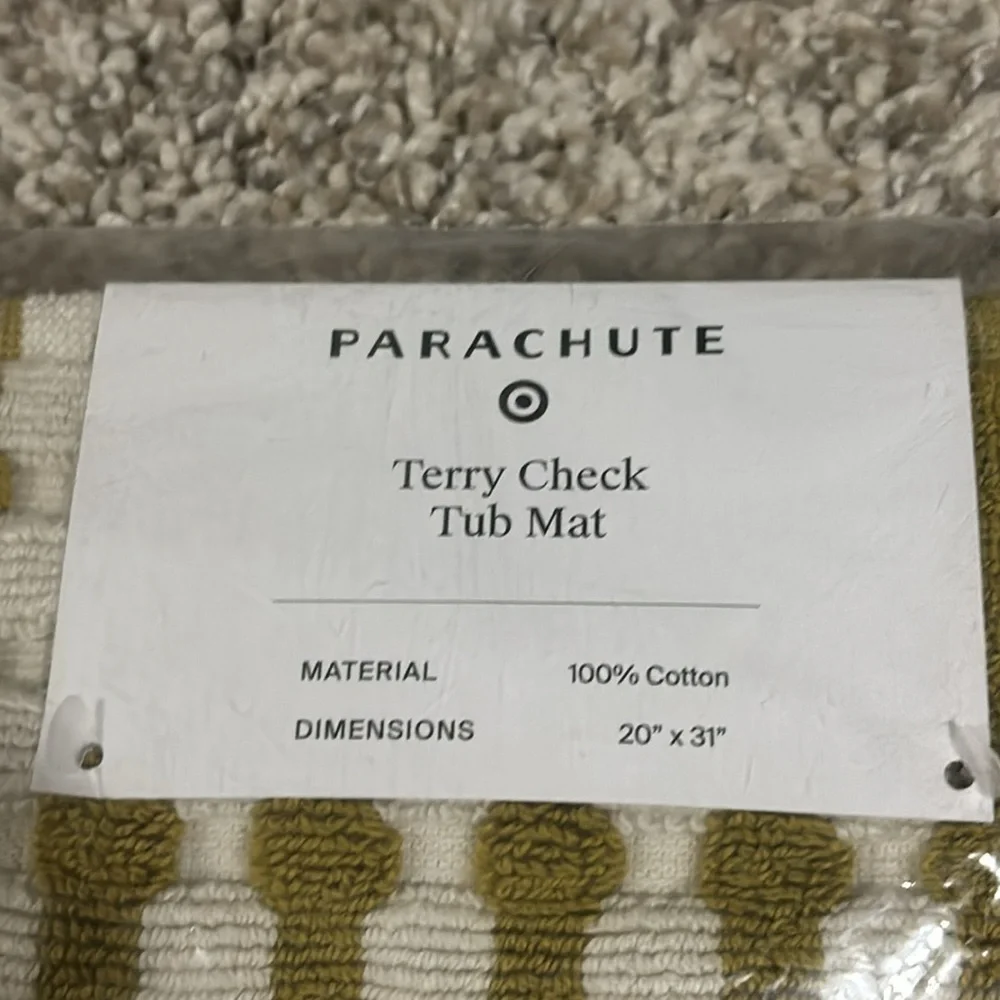 NWT Parachute for Target Terry Check Tub Mat in Absinthe
